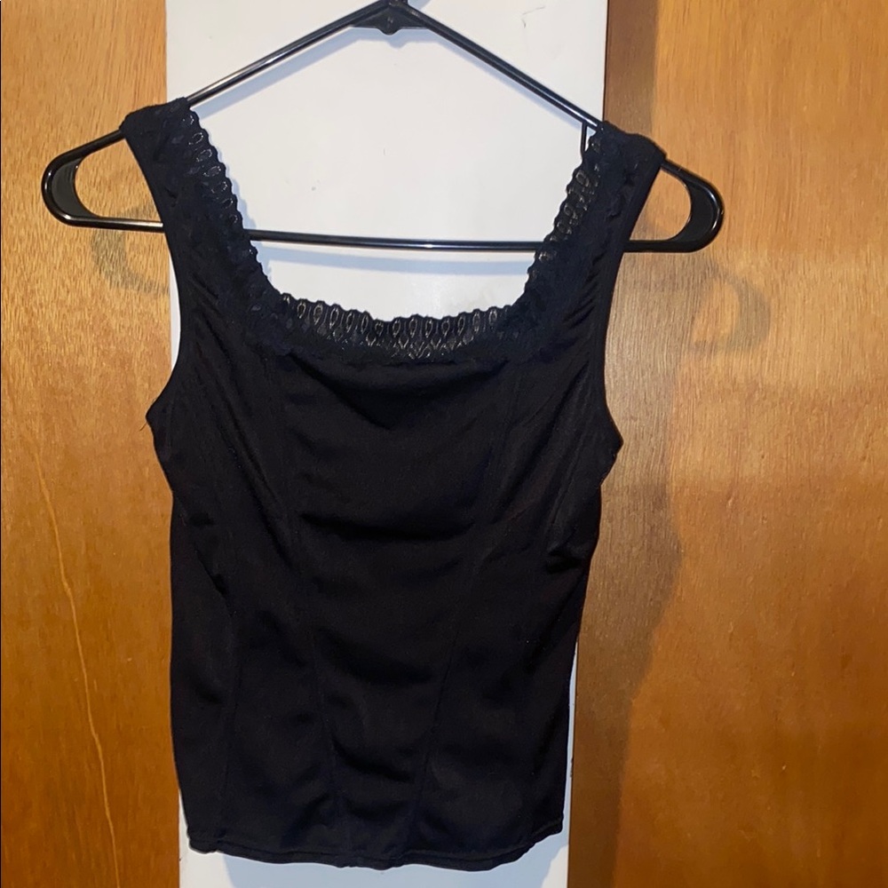 ♠️EUC A.C.T. International Elegant Black Lace Trim Top